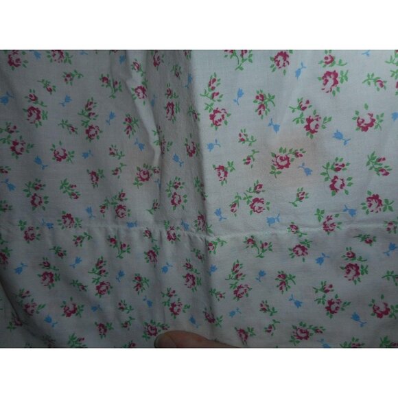 Vtg Shabby Cottage chic floral white Half apron - Picture 4 of 5